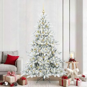 vidaXL Árvore de Natal Articulada Artificial Branco 210 cm PVC e Aço