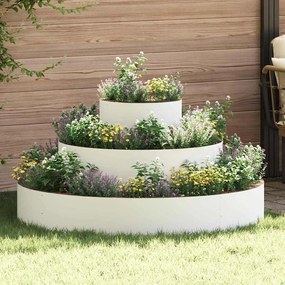 vidaXL Conjunto de Jardineiras em Aço Branco
