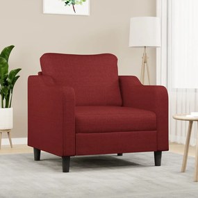 vidaXL Poltrona 60 cm tecido vermelho tinto