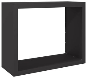 Suporte para lenha 100x40x80 cm aço preto