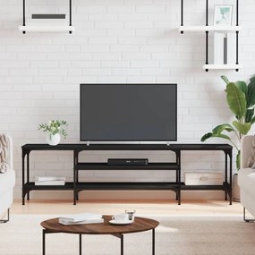 vidaXL Móvel de TV 161x35x45 cm derivados de madeira/ferro preto