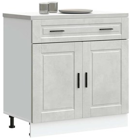 Armário base cozinha Porto derivados madeira cinzento cimento