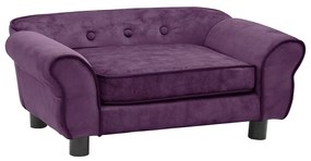 vidaXL Sofá para cães 72x45x30 cm pelúcia bordô