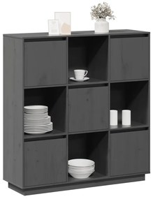 Aparador alto 110,5x35x117 cm pinho maciço cinza