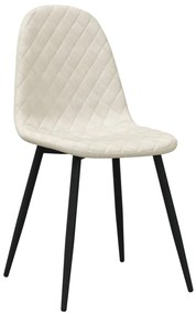 Cadeiras de jantar 2 pcs veludo branco nata