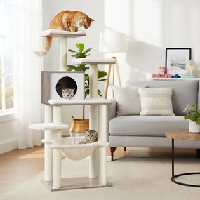 Arranhador de arranhar para gatos 55 x 45 x 138 cm cinza-bege