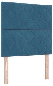 Cama Box com Colchão vidaXL Azul Escuro 90x200 cm Veludo