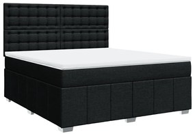 Cama com molas/colchão 180x200 cm tecido preto