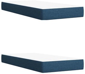 Cama com molas/colchão 200x200 cm tecido azul