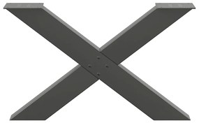 Pés para mesa de centro em formato de X, 2 peças, antracite, 70x (42-4