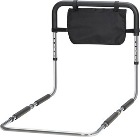 Barra de apoio para cama com barreira de segurança, proteção e pega ajustável em 5 alturas, com bolso de arrumação – 87 x 51,5 x 45-55 cm
