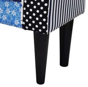 Banco retalhos azul e branco