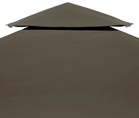 Cobertura gazebo c/ 2 camadas 310 g/m² 3x3 m cinza-acastanhado