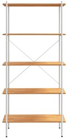 Unidade com 5 prateleiras 80x40x163 cm branco/cor de carvalho
