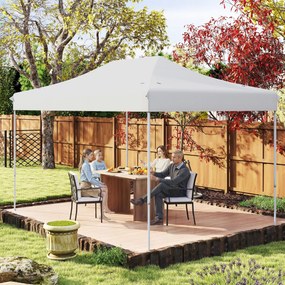 Tenda dobrável 300 x 445 cm Fácil montagem Bolsa de transporte com rodas 4 cordas 8 estacas, feiras, eventos, festas Bege