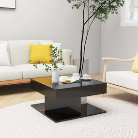 vidaXL Mesa de centro 57x57x30 cm contraplacado preto brilhante