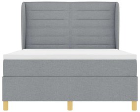 Cama Box Spring com Colchão vidaXL Cinza Claro 140x200 cm Tecido