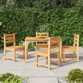 vidaXL 5 pcs conjunto de jantar p/ jardim madeira de teca maciça