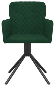 Cadeiras de jantar giratorias 2 pcs veludo verde-escuro
