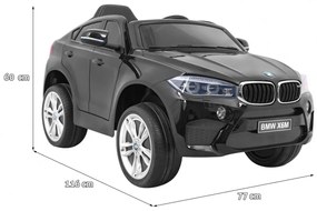 Carro elétrico para Crianças 12V BMW X6M Rodas de EVA, Assento de couro Preto Pintado