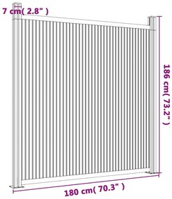 Painel de vedação WPC 180x186 cm cinza