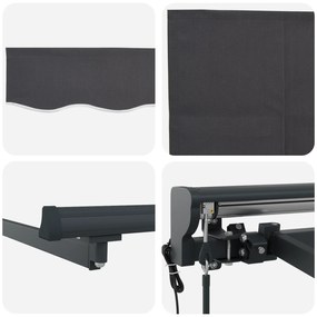 Toldo Retrátil Automático vidaXL Antracite 300x250 cm