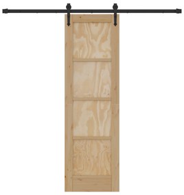 Porta Deslizante vidaXL com Conjunto de Hardware 61x198.5 cm Madeira S