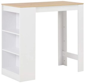 Mesa de bar com prateleira branco 110x50x103 cm