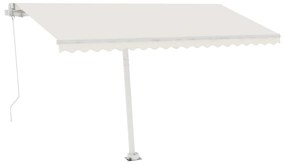 Toldo retrátil manual com LED 450x350 cm cor creme