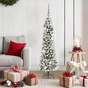 vidaXL Árvore de Natal Slim Branco 150 cm PVC