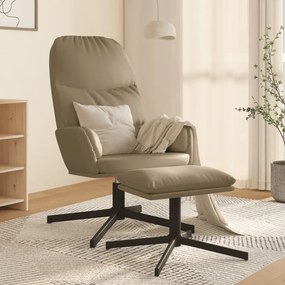 3097414 vidaXL Cadeira de descanso com banco couro artificial cappuccino
