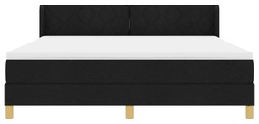 vidaXL Cama Box com colchão com cabeceira Preto 200 x 180 cm Poliéster