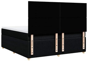 Cama com molas/colchão 200x200 cm tecido preto