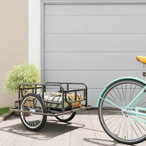 Reboque para bicicleta 130x73x48,5 cm aço preto