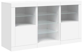 Aparador com luzes LED 123x37x67 cm branco