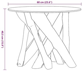 Mesa de centro em teca maciça 60 cm