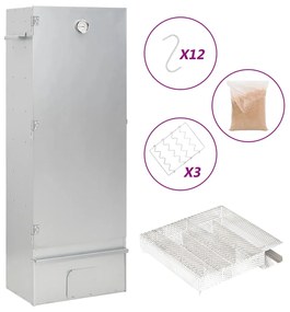 vidaXL Defumador p/ churrasqueira c/ gerador fumo frio aço galvanizado