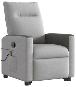 Poltrona elevatória de massagens tecido cinzento-nublado