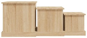 Mesas de centro 3 pcs derivados de madeira carvalho sonoma