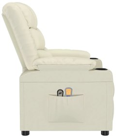 Poltrona de massagens elétrica couro artificial cor creme