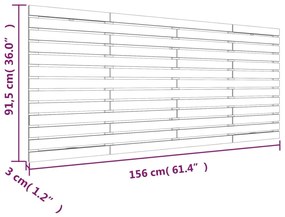 Cabeceira de parede 156x3x91,5cm madeira de pinho maciça branco