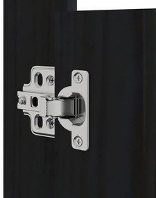 Portas cozinha p/ exterior 2 pcs 50x9x82 cm pinho maciço preto