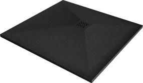 Mexen Stone+ base de duche composta quadrada 80 x 80 cm, preto, grelha preta - 44708080-B
