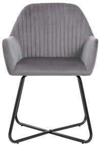 Cadeiras de jantar 2 pcs veludo cinzento