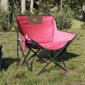 vidaXL Cadeiras de campismo com bolso dobráveis 2 pcs rosa