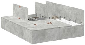 Estrutura de Cama Armazenamento vidaXL Cinza Concreto 135x190 cm