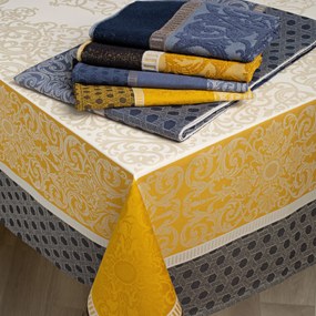 Toalhas de mesa anti nódoas 100% algodão - Fateba: Amarelo 1 Pano de cozinha felpo 50x50 cm - 100% algodão jacquard