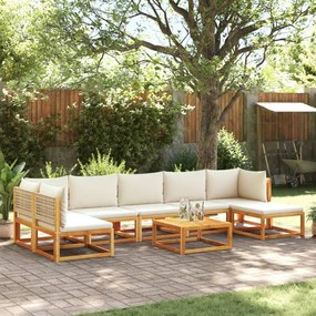 8 pcs conjunto de sofás de jardim com almofadões acácia maciça