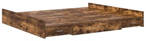 Estrado de cama com arrumação Carvalho fumado 200 x 200 cm