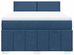 Cama com molas/colchão 140x190 cm tecido azul